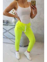 Bavlněné kalhoty žluté neonové Bavlněné kalhoty žluté neonové