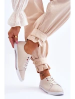 Dámské kožené tenisky béžové S.Barski LR268R