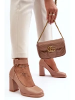 Lodičky na vysokém podpatku s přezkou, béžová Idovana