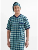 Pánská noční košile Martel 502 Káro kr/r M-2XL Sylwester I