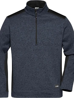 Daiber JN 864 Pánská pracovní fleece bunda 1/2 zip - Strong 02.0864 carbon melange/black