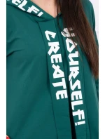 Oversize šaty s kapucí tmavě zelené