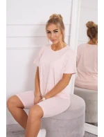 Souprava top+legíny pudrově růžová