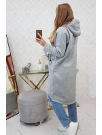 Zateplená dlouhá mikina šedá