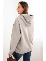 Dámská mikina s kapucí a klokaní kapsou bavlněná šedá