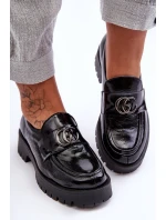 Dámské kožené polobotky s ozdobou Černá Rosefalls