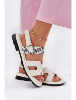 Dámské Kožené Sandály Na Plochém Podpatku Leopard Vinceza 66780 Béžové Dámské Kožené Sandály Na Plochém Podpatku Leopard Vinceza 66780 Béžové