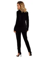 M643 Sametové sako s jedním knoflíkem - černé M643 Sametové sako s jedním knoflíkem - černé