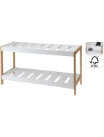 POLICOVÁ SKŘÍŇKA NA BOTY 2 ÚROVNĚ BAMBUSOVÁ