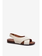 Zazoo 40407 Dámské Kožené Sandály Svetle Béžové