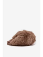 Dámské kožené papuče hnědé Iseline