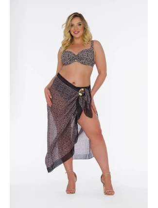 Dámské pareo 13 D95CH - 41a černé s geometrickým vzorem - Self Dámské pareo 13 D95CH - 41a černé s geometrickým vzorem - Self