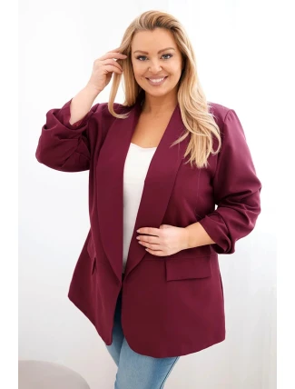 Dámská elegantní bunda Plus Size slivková