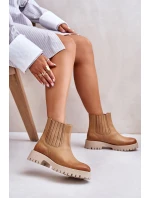 Dámské Botky Na Plochém Podpatku Kožené Lewski 3611 Hnědé Dámské Botky Na Plochém Podpatku Kožené Lewski 3611 Hnědé