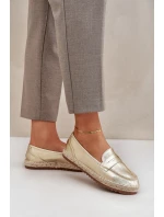 Dámské espadrilky s jutovou pleteninou na ploché podrážce zlaté Shilova