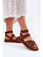 Dámské sandály se suchým zipem leopard Uvissa Dámské sandály se suchým zipem leopard Uvissa