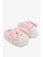Dětské koženkové pantofle králíčci růžové Farnise