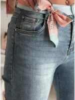 Dámské džínové kalhoty slim fit s páskem TRENDLINE modré FashionStreet UY2478