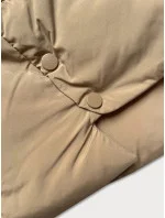 Volná béžová dámská bunda typu bublina pro přechodné období J Style (16M9181-62)