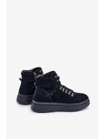 Semišové pánské zimní boty Big Star OO174187 černé Semišové pánské zimní boty Big Star OO174187 černé