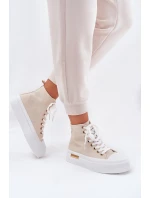 Vysoké Dámské Tenisky Na Platformě Béžové Laviriona