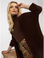 Dámský svetr LO SW LK 3002 kardigan.98P tmavě hnědý