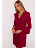 M876 Šaty s širokými manžetami - bordó