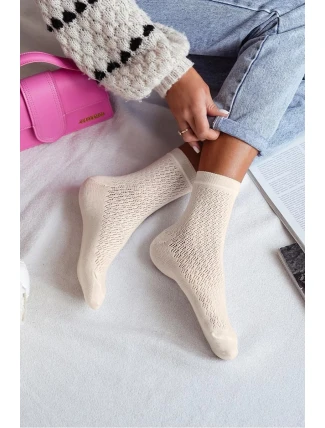 Dámské ażurowé ponožky – ecru
