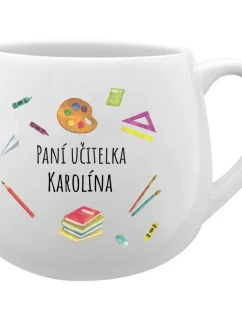 PANÍ UČITELKA KAROLÍNA - bílý keramický hrníček 300 ml