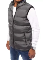 FashionStreet šedá pánská prošívaná vesta TX4087 FashionStreet šedá pánská prošívaná vesta TX4087