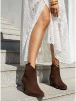 Dámské semišové prolamované boho hnědé boty FashionStreet ZY1356
