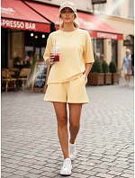 Dámský letní pruhovaný komplet Polský výrobek žlutý FashionStreet AY1163 Dámský letní pruhovaný komplet Polský výrobek žlutý FashionStreet AY1163