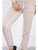 Sada s dvojitými pruhy béžová+bílá Sada s dvojitými pruhy béžová+bílá