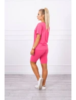 Set top+legíny fuchsiová