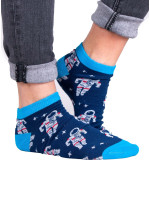 Yoclub Kotníkové vtipné bavlněné ponožky Vzory barev SKS-0086U-A500 Námořnická modrá