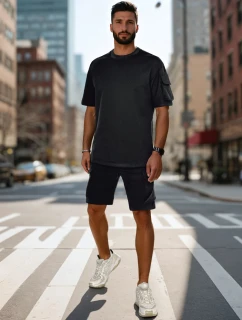 Pánská základní černá souprava FashionStreet AX0799