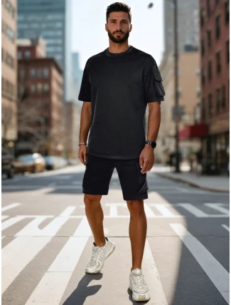 Pánská základní černá souprava FashionStreet AX0799