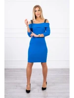 Chrpové šaty se širokými ramínky