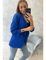 Bunda s klopou elegantní chrpově modrá Bunda s klopou elegantní chrpově modrá