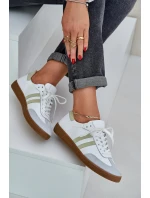 Zazoo N1068 Kožené Nízké Tenisky Dámské Bílé