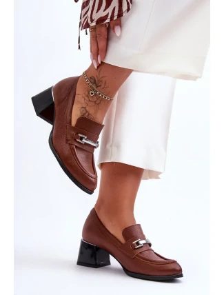 Pohodlné Kožené Lodičky Hnědé Damira Pohodlné Kožené Lodičky Hnědé Damira