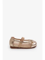 Dětské balerínky s mašlí zlaté Jellema