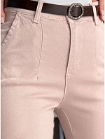 Dámské bavlněné kalhoty slim fit s páskem TAIRONIK pink FashionStreet UY2548 Dámské bavlněné kalhoty slim fit s páskem TAIRONIK pink FashionStreet UY2548