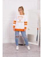 Zateplená mikina Malibu bílá+oranžová Zateplená mikina Malibu bílá+oranžová
