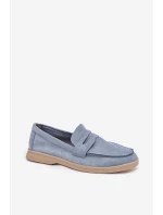 Dámské mokasyny z eko semiše modré Renelia
