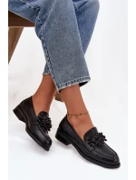 Dámské polobotky (mokasíny) s ozdobou Murelle – černé Dámské polobotky (mokasíny) s ozdobou Murelle – černé