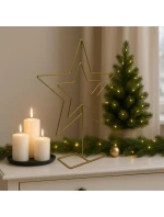 DEKORATIVNÍ STOJAN NA HVĚZDY KOVOVÝ 50CM ZLATÁ SLÍDA