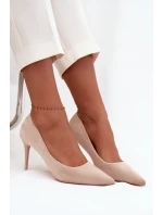 Dámské lodičky z eko semiše béžové Elvessa