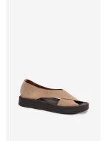 Dámské sandály Zazoo 3196 z přírodního semiše Béžové