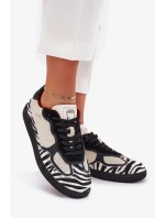 Dámské sneakers Daniel Lopez Just Dare se zebřím vzorem – béžové